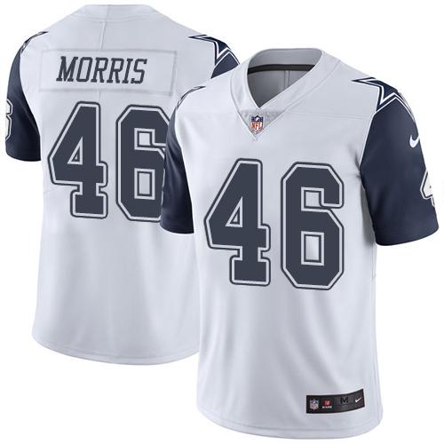 Nike Cowboys #46 Alfred Morris White Men's Stitched NFL Limited Rush Jersey